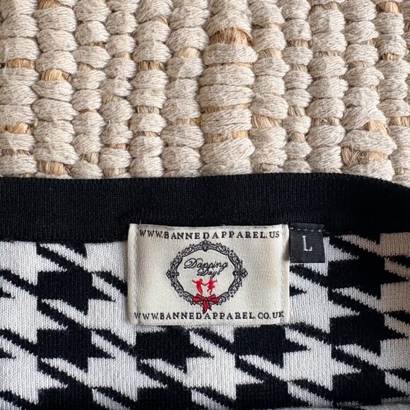 Black & White Houndstooth 3/4-Sleeve Top - Picture 3 of 4